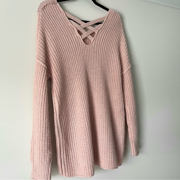 Mossimo Supply Co. Peach V-Neck Oversized Sweater - Picture 5 of 9